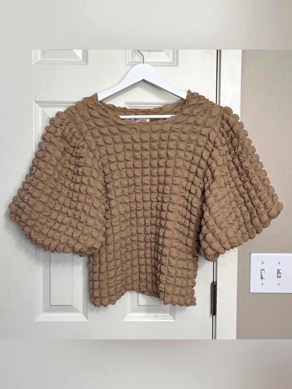 &Merci Textured Bubble Knit Top NWT